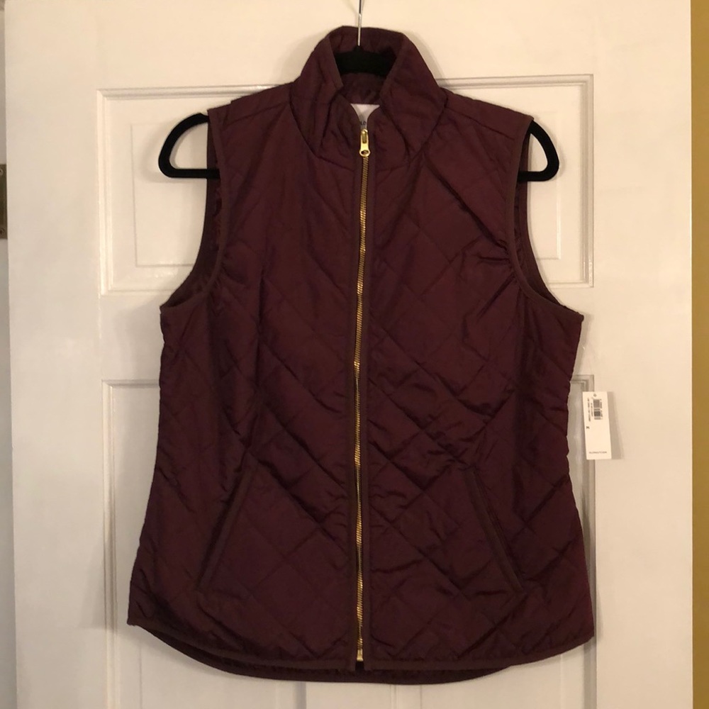 NWT Old Navy Quilted Vest Burgundy Plum